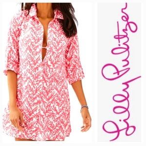 Lilly Pulitzer Captiva Tunic Cover-up in Island Coral Treasure Print Sz S